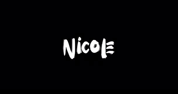 Nombre Niña Nicole Grunge Digital Efecto Transición Tipografía Texto Audaz — Vídeos de Stock