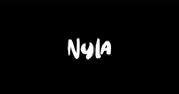 Nombre Niña Nyla Grunge Digital Efecto Transición Tipografía Texto Audaz — Vídeo de stock