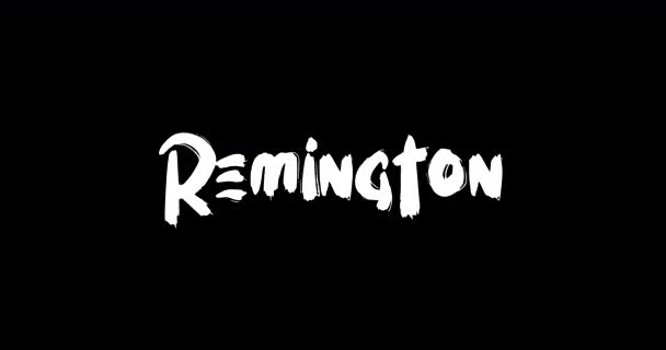 Remington Baby Girl Name Digital Grunge Overgangseffect Van Vetgedrukte Tekst — Stockvideo