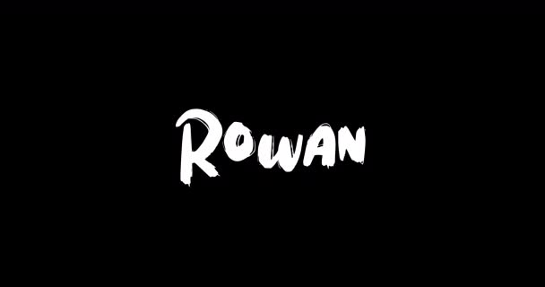 Rowan Baby Mädchenname Digitalen Grunge Übergangseffekt Der Fetten Text Typografie — Stockvideo