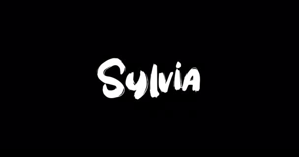 Sylvia Frauenname Grunge Löst Übergangseffekt Animierter Fetter Text Typografie Auf — Stockvideo