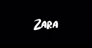 Grunge 'daki Zara Kadın Adı Siyah Arkaplan Üzerine Cüretkar Metin Tipografisinin Geçiş Efektini Çözdü 