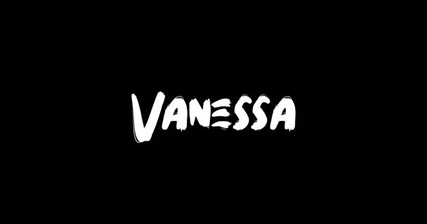 Grunge中Vanessa妇女的名字消解了动画粗体文字字体在黑色背景下的转换效果 — 图库视频影像