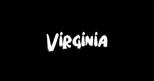 Virginia Women Name Grunge Disuelve Efecto Transición Tipografía Animada Texto — Vídeos de Stock