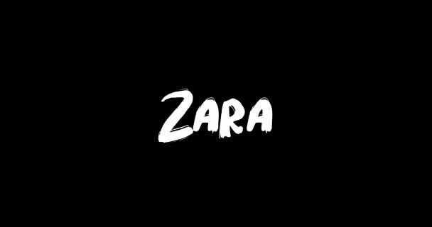 Nombre Mujer Zara Grunge Disuelva Efecto Transición Tipografía Animada Texto — Vídeo de stock