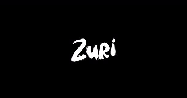 Zuri Women Name Grunge Dissolve Efeito Transição Tipografia Texto Negrito — Vídeo de Stock