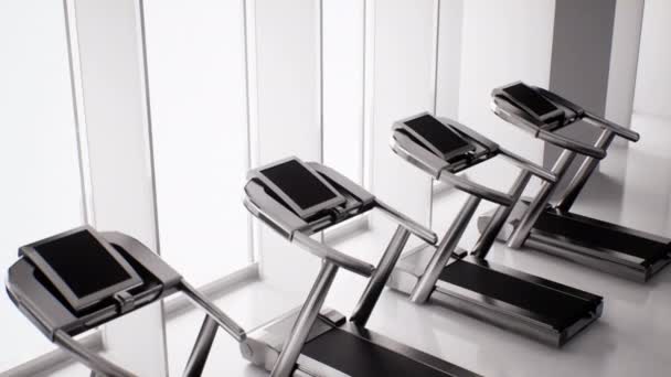 现代健身俱乐部 有锻炼设备的空健身房内部 室内锻炼 — 图库视频影像