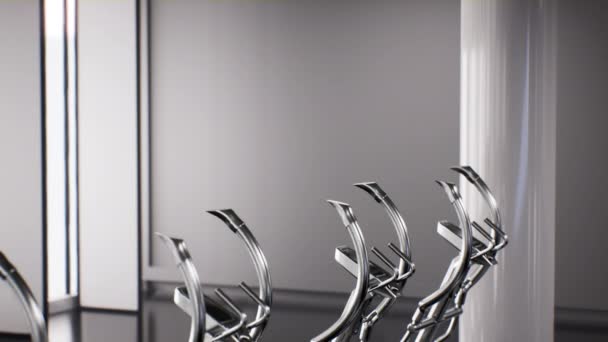 Fitness Equipment Modern Gym Interior Concept Elliptical Trainer Video Render — Stock Video