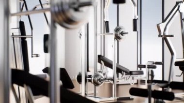 Modern fitness iç mekanlı spor aletleri.