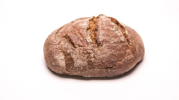 Круглий Сірий Хліб Білому Тлі Ізольований — стокове фото