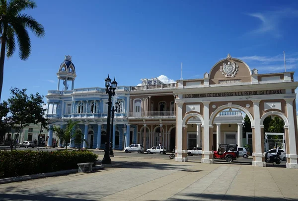 Central Park Jose Marti Cienfuegos Historiska Centrum Ligger Staden Cienfuegos — Stockfoto