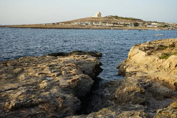 Vista Del Mar Mediterráneo Desde Playa Armier Bay Armir Bay — Foto de Stock