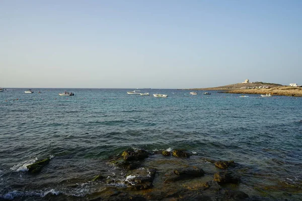 Uitzicht Middellandse Zee Vanaf Armier Bay Beach Armir Bay Ligt — Stockfoto