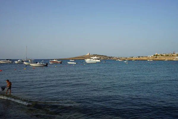 Armier Bay Sahili Nden Akdeniz Manzarası Armir Körfezi Malta Nın — Stok fotoğraf