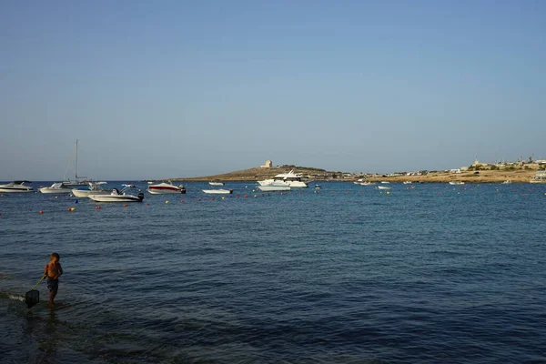 Armier Bay Sahili Nden Akdeniz Manzarası Armir Körfezi Malta Nın — Stok fotoğraf