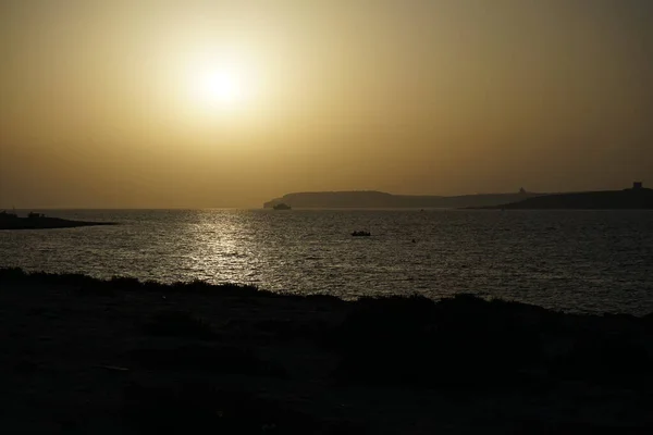 Magical Sunset Mediterranean Sea Marfa Mellieha Malta — Stock Photo, Image