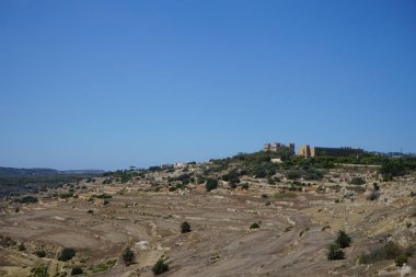  Ağustosta hasat edilmiş sebze bahçeleri. Selmun, Mellieha, Malta.