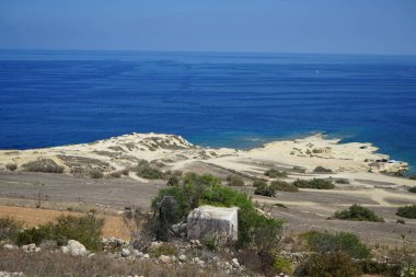Akdeniz manzaralı güzel bir manzara. Selmun, Il-Mellieha, Malta