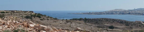 Krásná Krajina Výhledem Středozemní Moře Selmun Mellieha Malta — Stock fotografie