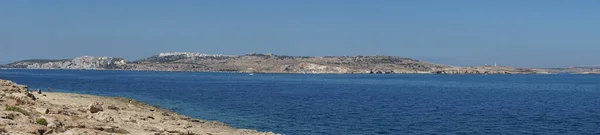 Вид Средиземное Море Великолепный Морской Пейзаж Qawra Paul Bay Malta — стоковое фото