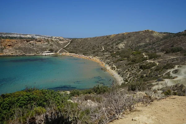 Fotoğraf Panoraması Riviera Sahili Ghajn Tuffieha Mgarr Mellieha Malta Nın — Stok fotoğraf