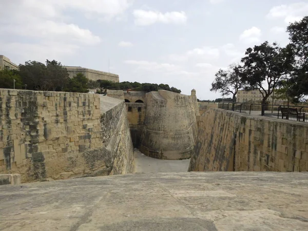 Fortificaciones Valeta Muralla Fortaleza Valeta Watchtower Valeta Malta — Foto de Stock