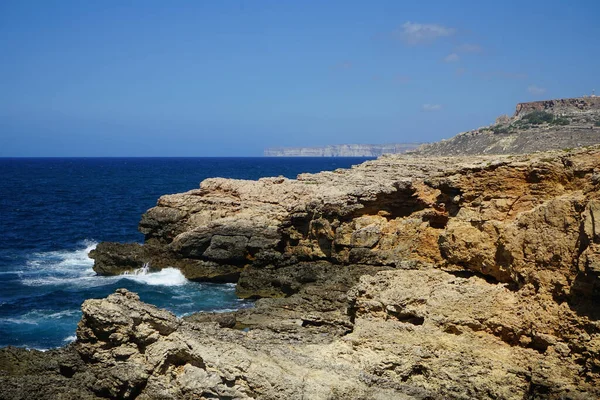 Herrliche Felsige Mittelmeerküste Triq Tal Prajjet Mellieha Malta — Stockfoto