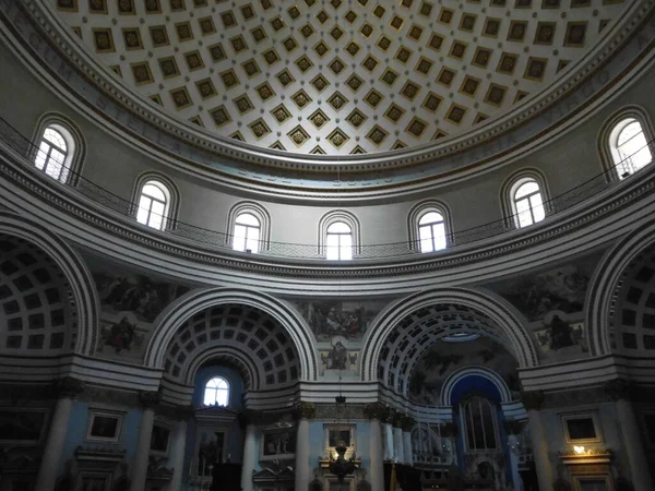 Interior Encantador Rotunda Mosta Mosta Malta — Fotografia de Stock