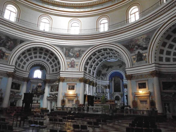 Interior Encantador Rotunda Mosta Mosta Malta — Fotografia de Stock