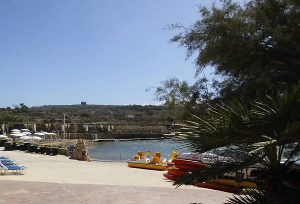 Ein Blick Auf Den Strand Von Mojitos Marfa Mellieha Malta — Stockfoto