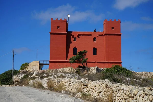 Torre Santa Ágata También Conocida Como Torre Roja Torre Melliea —  Fotos de Stock