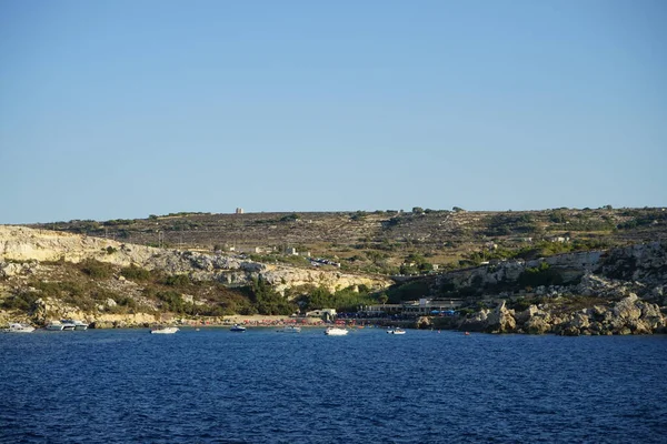 Όμορφη Βραχώδης Μεσογειακή Ακτή Mellieha Μάλτα — Φωτογραφία Αρχείου