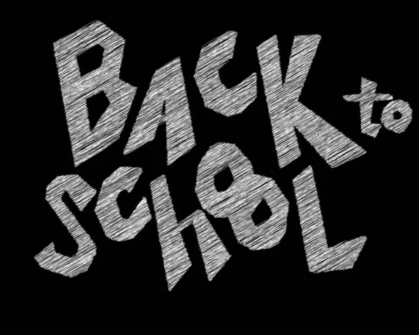 Voltar Para Escola Desenhado Mão Lettering Blackboard Fundo Educação Esboçada — Vetor de Stock