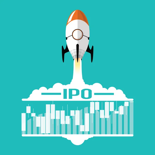 Ipo Initial Public Offering Corporate Stock Market Company Growth Concept — Stock Vector