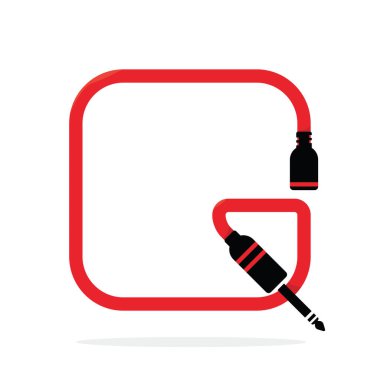 Kriko kablosu ya da kablodan oluşan Q harfi logosu. Ses, ses ya da müzik uygulamanız ya da kurumsal kimliğiniz için vektör tasarımı öğeleri. Beyaz arkaplanda izole edilmiş işaret ya da simge çizimi