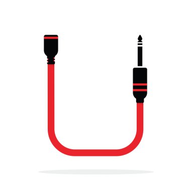 Alfabe U harfi logosu kriko kablosu ya da kablo ile oluşturuldu. Ses, ses ya da müzik uygulamanız ya da kurumsal kimliğiniz için vektör tasarımı öğeleri. Beyaz arkaplanda izole edilmiş işaret ya da simge çizimi