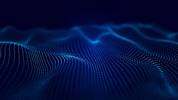 Abstract Technology Stream Background Digital Dynamic Wave Dots Network Connection — Stock Photo, Image