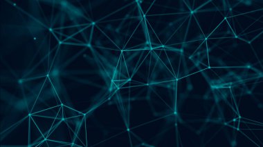 Noktaları ve çizgileri birleştiren soyut bir arkaplan. Ağ bağlantısı yapısı. 3B görüntüleme
