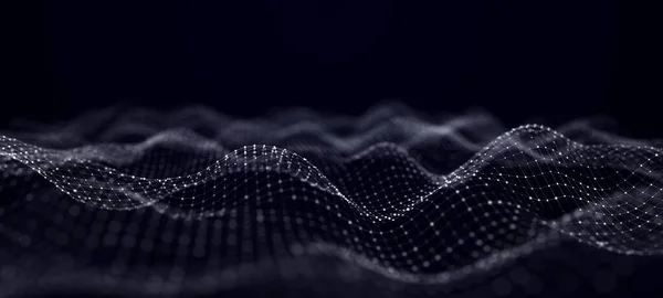 Поток Абстрактных Технологий Цифровая Динамическая Волна Точек Структура Сетевого Соединения — стоковое фото
