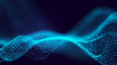Çizgiler ve noktalar birbirine bağlı teknolojik altyapı. Ağ bağlantısı yapısı. Dijital veri iletişimi. 3B görüntüleme.