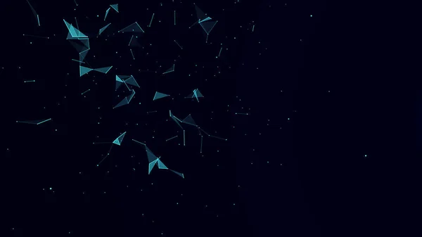 Abstrakter Digitaler Hintergrund Kosmische Teilchen Die Wirkung Von Plexus Visualisierung — Stockfoto