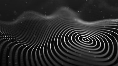 Örümcek ağıyla soyut bir arkaplan. Parçacıkların dinamik dalgası. Büyük veri. 3d