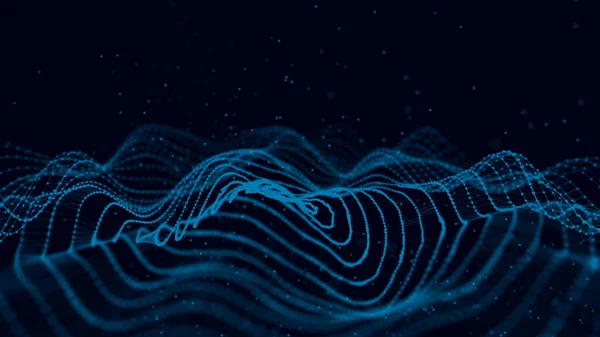 Abstrakter Hintergrund Mit Spinnennetz Dynamische Welle Von Teilchen Big Data — Stockfoto
