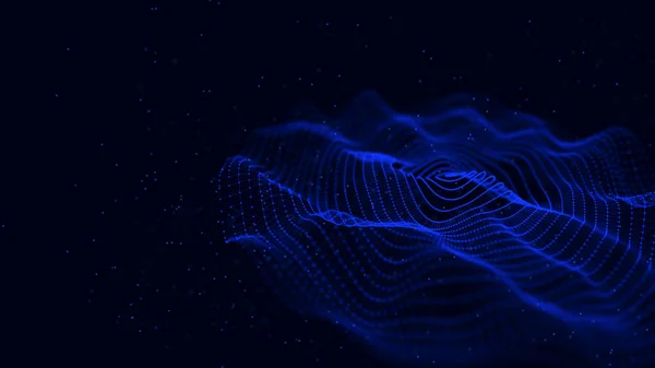 Abstrakter Hintergrund Mit Spinnennetz Dynamische Welle Von Teilchen Big Data — Stockfoto
