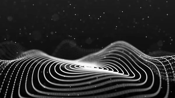 Абстрактный Фон Паутиной Динамическая Волна Частиц Большие Данные — стоковое фото