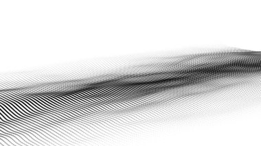 Parçacık dalgası. Gelecekçi nokta dalgası. Vektör çizimi. Dinamik bir dalga ile soyut arkaplan.