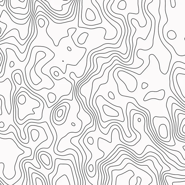 Carte Topographique Lignes Noires Sur Fond Blanc Contour Fond Abstrait — Image vectorielle