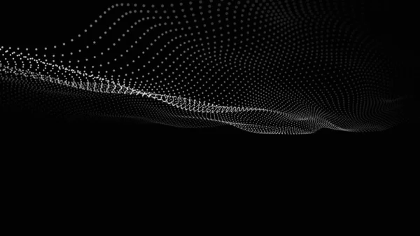 Vague Particules Onde Ponctuelle Futuriste Illustration Vectorielle Fond Abstrait Avec — Image vectorielle