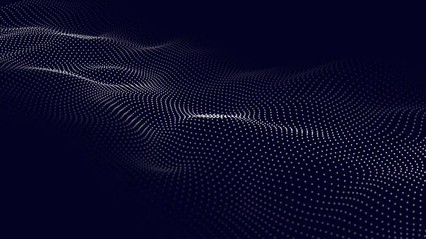 粒子の波 未来的なポイント波 ベクトルイラスト 動的波を用いた抽象的背景 — ストックベクタ