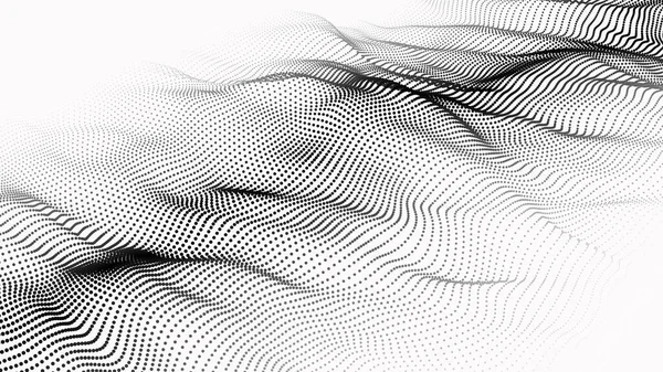 Волна Частиц Футуристическая Волна Векторная Иллюстрация Абстрактный Фон Динамической Волной — стоковый вектор